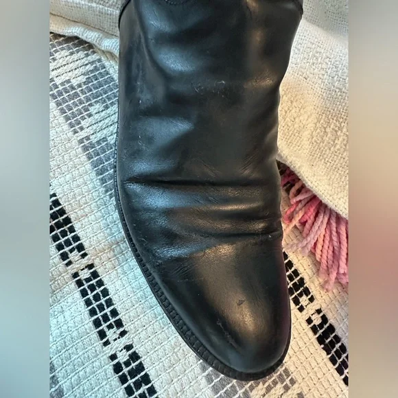 Classic Vintage CHANEL Tall Black and Brown Leather Riding Boots. Size 36.5 - Picture 9 of 15